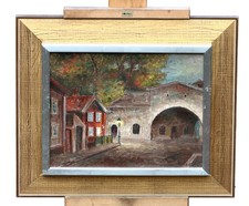 Stadtansicht mit Torbogen Öl