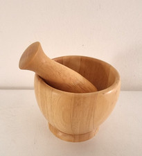 Mörser aus Holz mit Stößel Streifen Zerkleinerer 