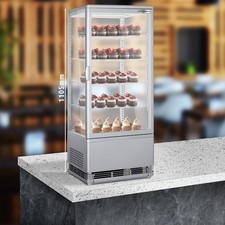 GGM Gastro Tisch-Panoramavitrine - 98 Liter - 420mm - mit 4 Ablagen - Silber