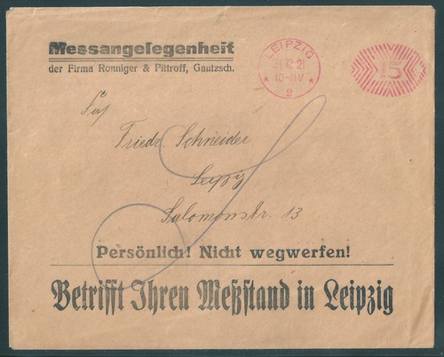 Leipziger messe einladung 1921 - leipziger,