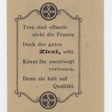 Dresden Zigarettenfabrik Monopol Zirzi Cigaretten Papiertüte Reklame historisch