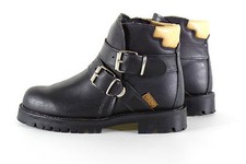 Biker Arbeitsschuh Short Black 37 Schaftrandpolsterung Beige  2 Schnallen