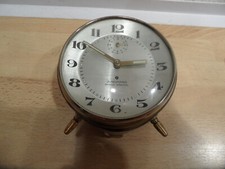 Alter Junghans Wecker trivox - silentic Tisch Uhr goldfarbig