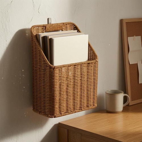 Rattan wandkorb lichtbraun - wandkorb,