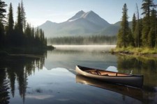 Wandbild: Kanu auf dem See