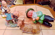 3 antike DDR-Gartenzwerge