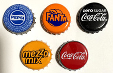 5 Kronkorken bottle caps Pepsi, Fanta, Coca-Cola und Mezzo-Mix