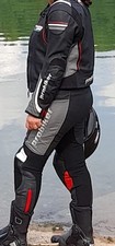 Probiker Motorrad Lederkombi Damen mit Projektoren, Größe 40