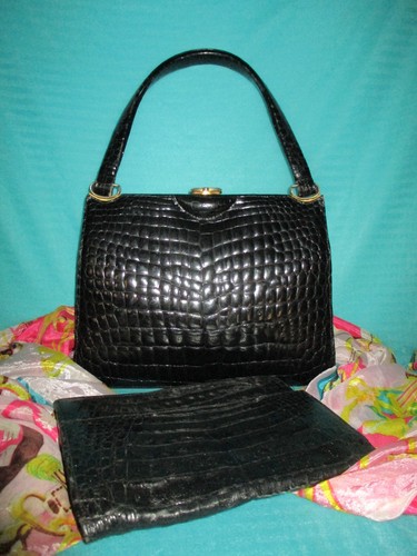 Vintage edle echt leder tasche - edle,