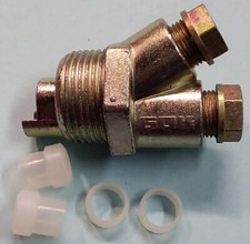 Stopfbuchsverschraubung, Tankverschraubung 1" x 8/10/12 mm doppelt, Messing (25