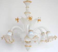 Wunderschöne Murano Glas Kronleuchter, Lüster 6 Flammig