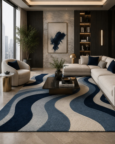 Blau abstrakt swirl wolle - blau,