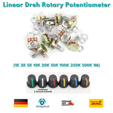 Linear Dreh Rotary Potentiometer B Type 1K 2K 5K 10K 20K 50K 100K 250K 500K 1M
