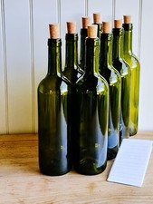 Weinflasche 750 ml mit Etiketten Olivgrün Glasflasche Leere Flasche Likör