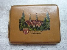 Altes Zigarettenetui mit Aufdruck, innen goldfarbenes Metall, Dachbodenfund