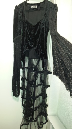 Gothic bluse kleid - gothic, schwarz
