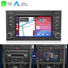 CarPlay 7" Autoradio Für Audi A4 S4 RS4 B6 B7 SEAT EXEO Android 14 GPS Navi RDS