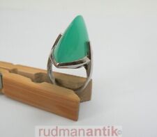 EXTRAVAGANTER RING WEISSGOLD 750 mit großem CHRYSOPRAS - GOLDSCHMIEDEARBEIT