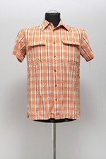 180 119 DICKIES Herren Hemd Gr. M orange lachs weiß kariert Kurzarm Freizeithemd