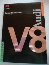 Audi V8 Pressemappe 2/93 Englisch – Original Presseinformation mit Fotos &...