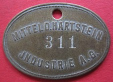 alte WERTMARKE HANAU Mitteldeutsche Hartstein Industrie Werkzeugmarke Menzel /