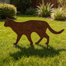 Gartenstecker Edelrost Katze