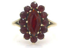 Größe 54 Ring 333 GOLD 8 Karat Gelbgold bague anillo Granat anello G3649/25