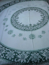 Kreuzstich Stickbild Tischdecke RICO Handarbeit rund 140 cm fast fertig