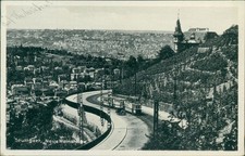 Ansichtskarte Baden-Württemberg Stuttgart Neue Weinstraße Straßenbahn 1937