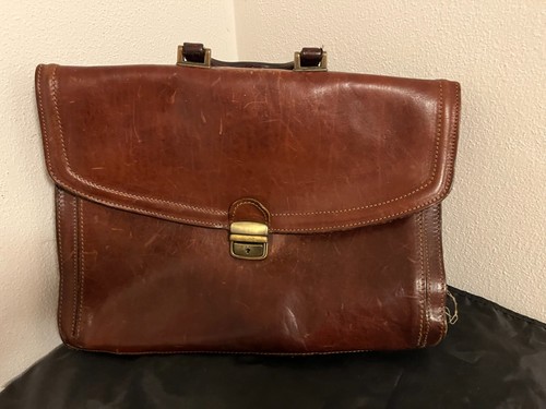 Vintage leder aktentasche - vintage,