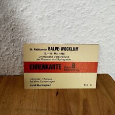 Original Ehrenkarte Olympische Vorbereitung der Dressur- und Springreiter 1988