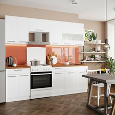 Küche ALINA 240 Küchenzeile Einbauküche Küchenblock Küchenschränke Weiß