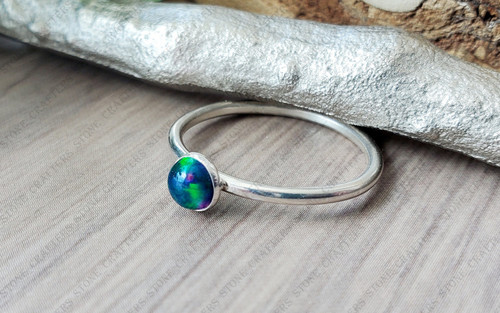 Schwarzer opal ring - schwarzer,