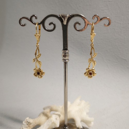 Rosen ohrringe granat - rosen,