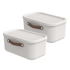 ROTHO 2er-Set Aufbewahrungsbox mit Deckel 12L Maloja Kunststoffbox Stapelbox Box