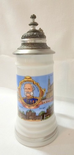 Bierkrug mit zinndeckel - mit,