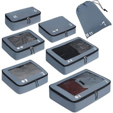 Koffer Organizer Packing Cubes 7-Teiliges Set Recyceltes PET Grau