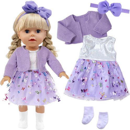 Teilig lila puppenkleidung - 4,