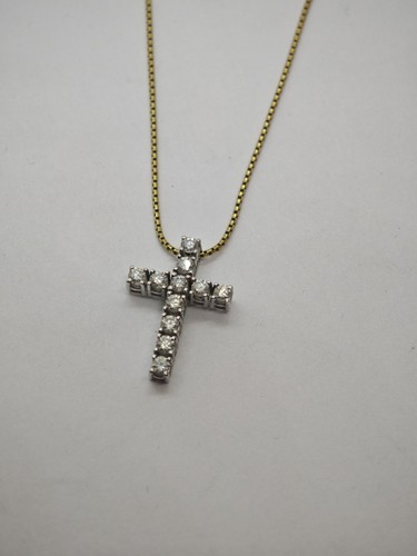 Collier diamant kreuz - ca., 0,55