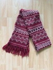 Tommy Hilfiger Denim Schal – 100% Wolle – Unisex – rot – Norweger-Muster