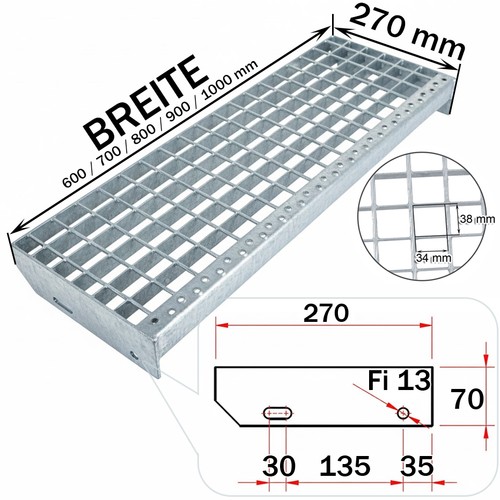 Metallstufe verzinkt