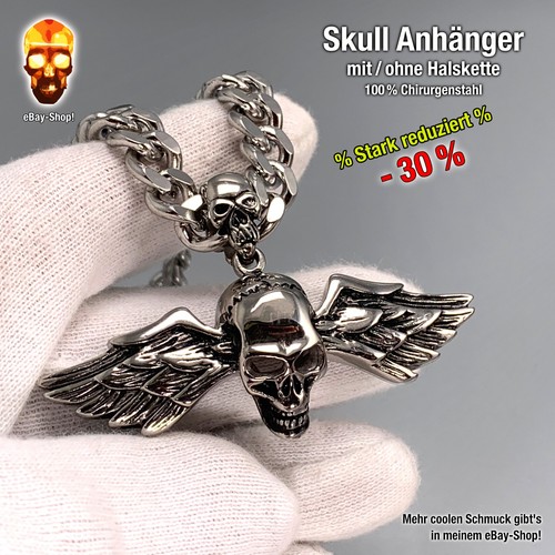 Skull anhänger edelstahl - anhänger,