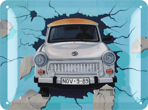 Retro blechschild trabi - retro,