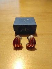 Pierre Lang farbenfrohe Ohrclips GO/Rot/Orange "Sehr guter Zustand"