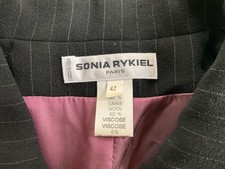 Sonia Rykiel Paris Blazer, schwarz mit feinen Nadelstreifen, Gr. 42 – Made in Fr