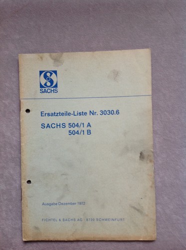 Ersatzteilliste sachs 504 - ersatzteilliste, /1