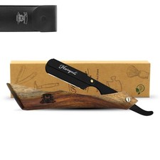 Premium Rasiermesser, Shavette, Rasiermesser aus Holz, ergonomisch