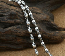 D07 Herren Kette Totenkopf Schädel Halskette 4,5 mm 925 Sterling Silber