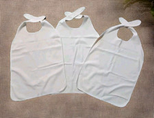 3 STK. Senioren Altenpflege  Essschürtzen Lätzchen Lang Beige Frottee 