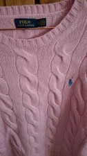 Polo Ralph Lauren Cashmere Pullover GL Pink Zopfmuster Logo